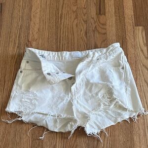 Boyish White Distressed Jean Shorts